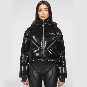 High Shine Puffer Jacket - Black